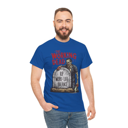 The Working Dead Shirt Men, Funny Work Life Balance Zombie Tee, RIP Work Shirt, Halloween Tee