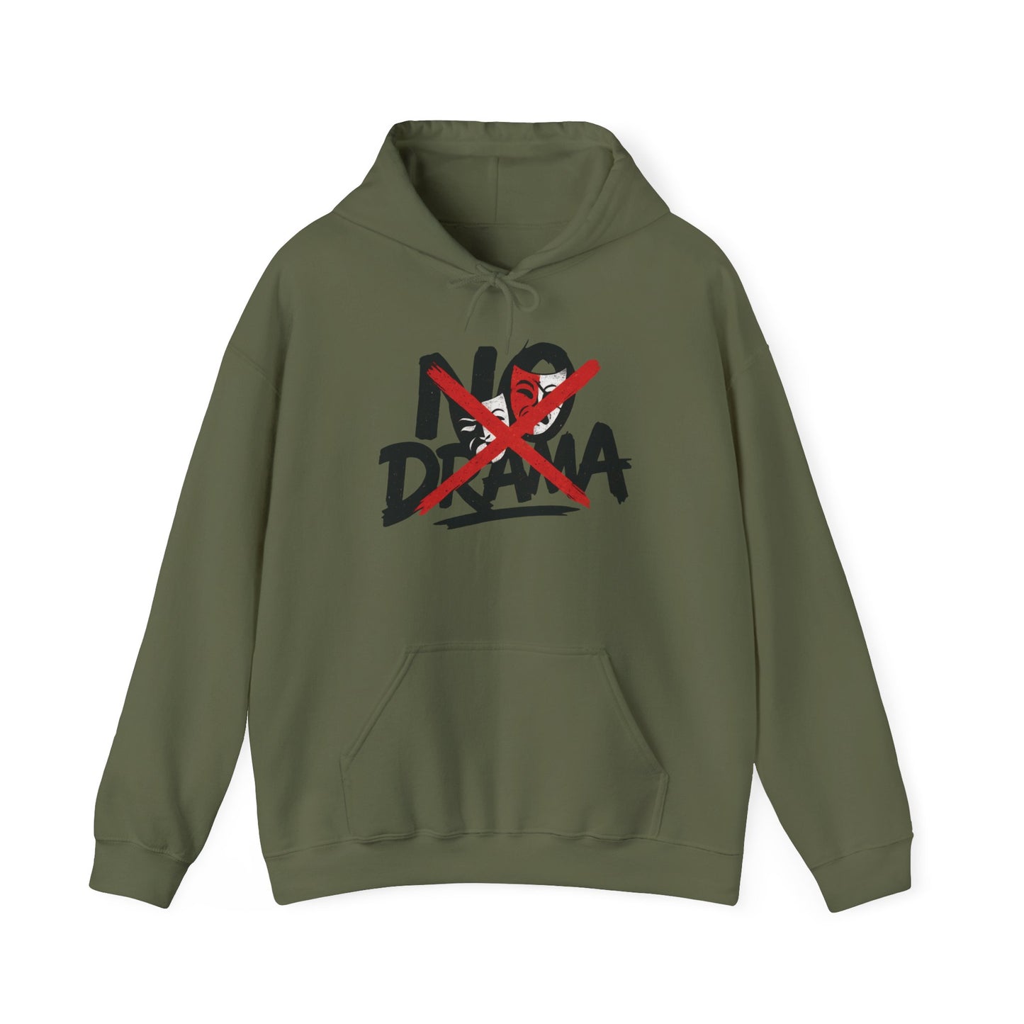 No Drama Mens Hoodie, Cozy Hoodie, Everyday Wear, Gift for Friend, Casual Fashion, Relaxed Vibes