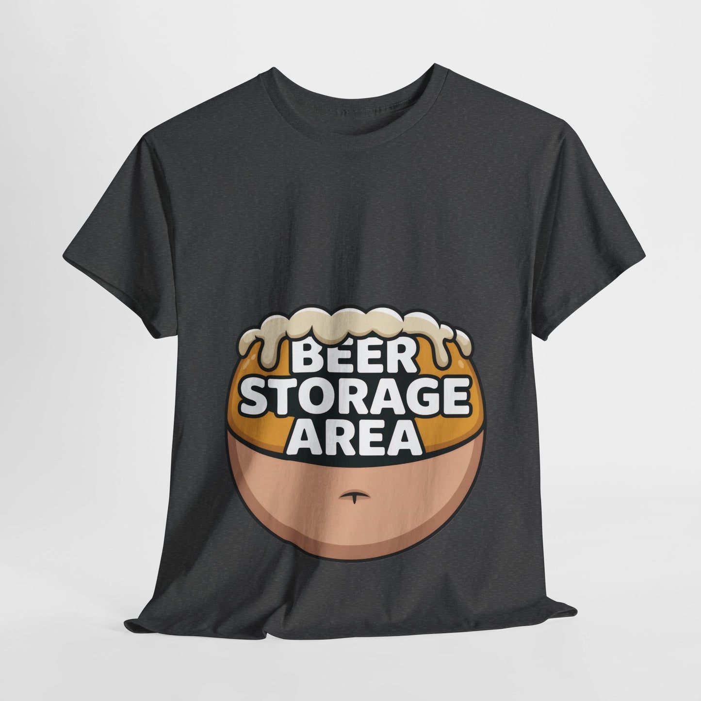 Funny Beer Belly T-Shirt, Beer Storage Area Graphic Tee for Men, Dad Bod Humor Shirt, Beer Lovers Gift, Drinking Gift, Party Apparel
