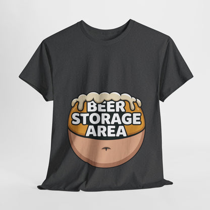 Funny Beer Belly T-Shirt, Beer Storage Area Graphic Tee for Men, Dad Bod Humor Shirt, Beer Lovers Gift, Drinking Gift, Party Apparel