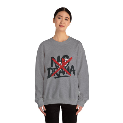 No Drama Crewneck Womens Sweatshirt, Cozy Sweatshirt, Relaxed Fit Pullover, Casual Gift for Friends, Everyday Comfort Apparel