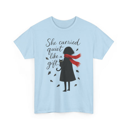 Cat Lover Womens T-Shirt, Whimsical Hand-Drawn Illustration Tee, Artistic Minimalist Gift for and Introverts, Cute Animal Apparel
