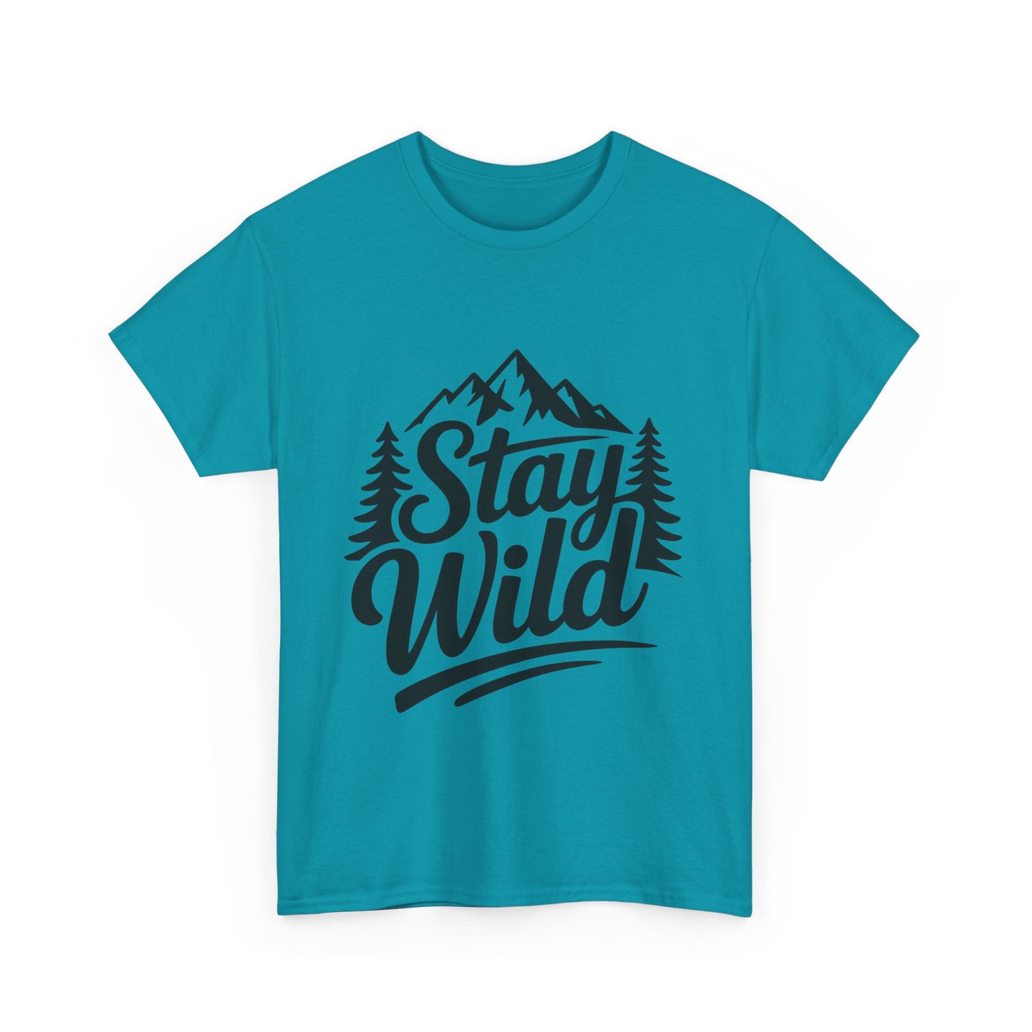 Stay Wild Adventure Tee, Unisex Heavy Cotton Tee for Nature Lovers, Camping, Hiking, Gifts for Outdoorsy Friends, Nature Graphic Tee