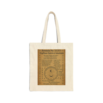 Waning Crescent Moon Spell, Inner Peace Ritual, Lunar Cleansing Grimoire Tote Bag, Mystical Cotton Canvas Tote Bag, Shopping, Beach,Gift Bag