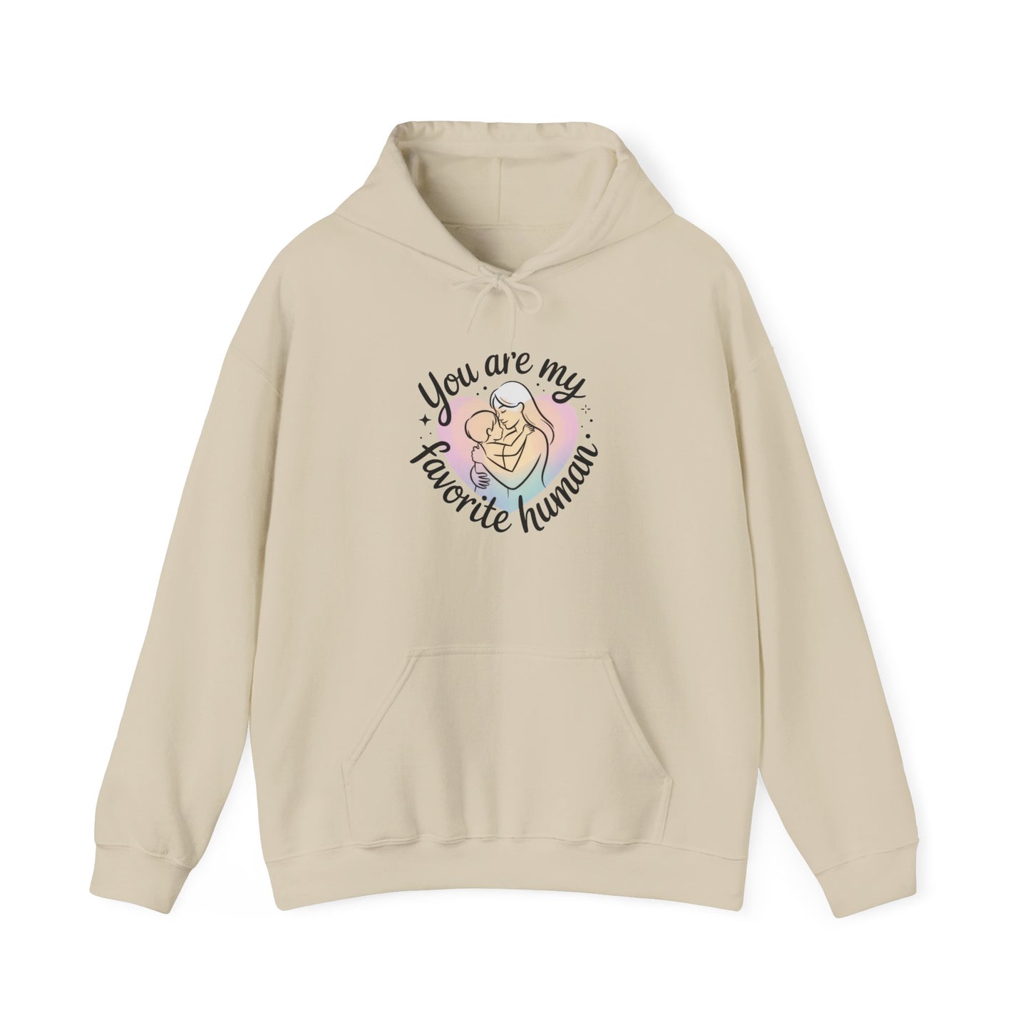 You Are My Favorite Human Hoodie, Cute Mom and Baby Pastel Design, Mothers Day Hooded Sweatshirt Gift