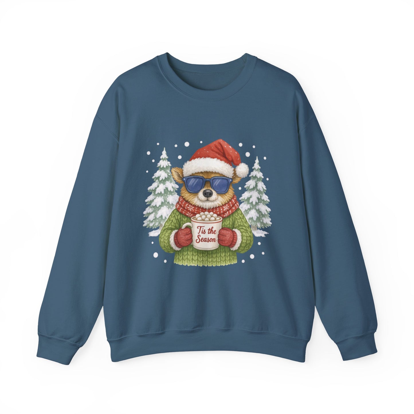 Women's Tis the Season Christmas Sweatshirt, Festive Reindeer Pullover