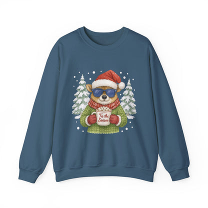 Women's Tis the Season Christmas Sweatshirt, Festive Reindeer Pullover