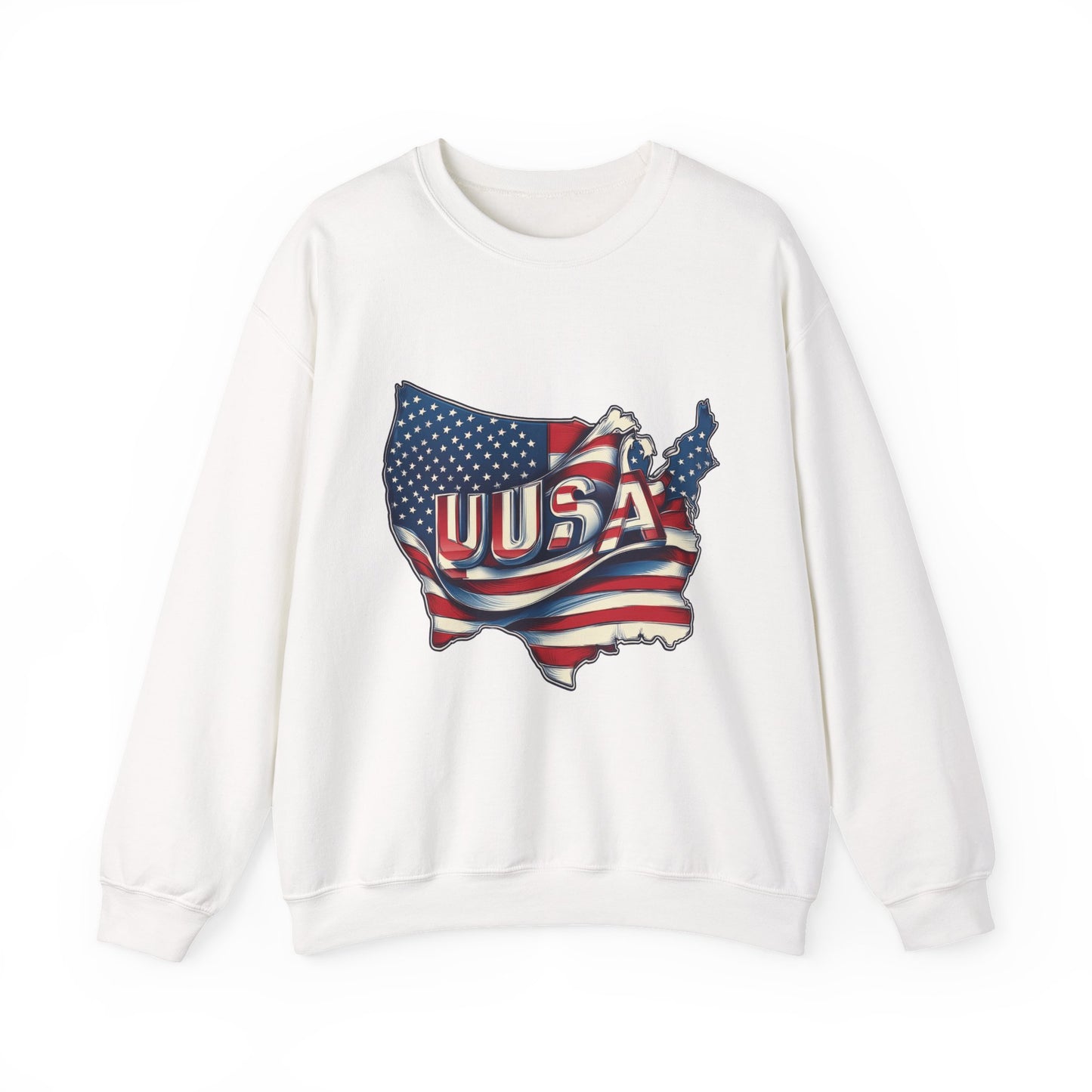 Patriotic USA Crewneck Sweatshirt, Unisex Sweatshirt, American Flag Apparel, Casual Comfort, Great for Independence Day and Holidays
