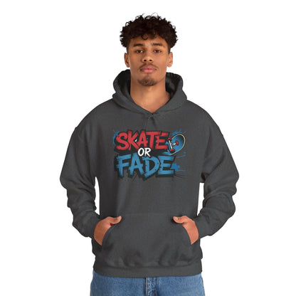Skate Or Fade Men's Hoodie, Graffiti Skateboarding Pullover, Urban Streetwear Hoodie for Skaters