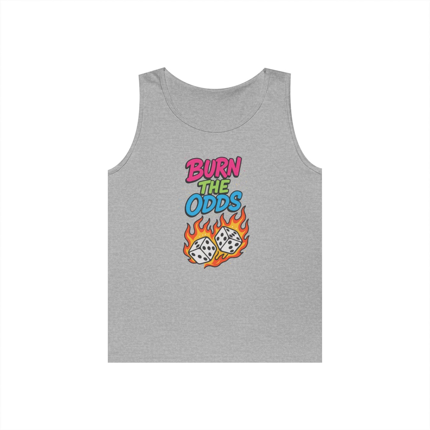 Burn the Odds Tank Top, Casual Summer Wear, Gaming Gift, Dice Design Tee, Gift for Gamers, Funny Tank, Perfect for Parties