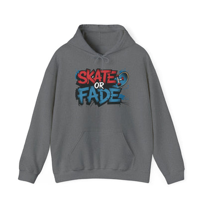 Skate Or Fade Men's Hoodie, Graffiti Skateboarding Pullover, Urban Streetwear Hoodie for Skaters