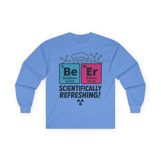 Chemistry Science Mens Long Sleeve Tee, Funny Science Shirt, Gift for Geeks, Beer Lover Top, Unique Birthday Present