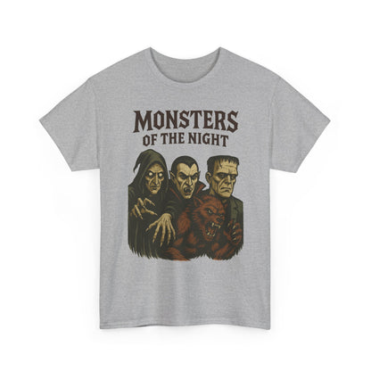 Monsters of the Night Men's T-Shirt, Classic Horror Movie Monsters Graphic Tee, Halloween Shirt