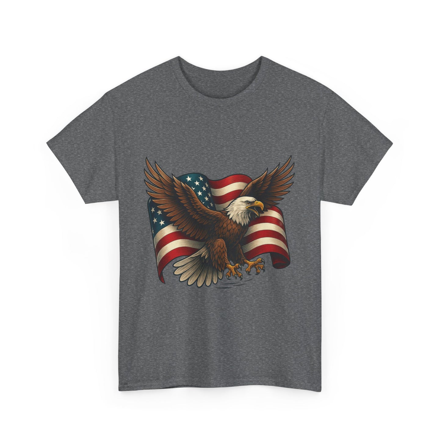 American Eagle Graphic Tee, Patriotic T-Shirt, Fourth of July Apparel, Eagle Love Shirt, Unisex Heavy Cotton Tee