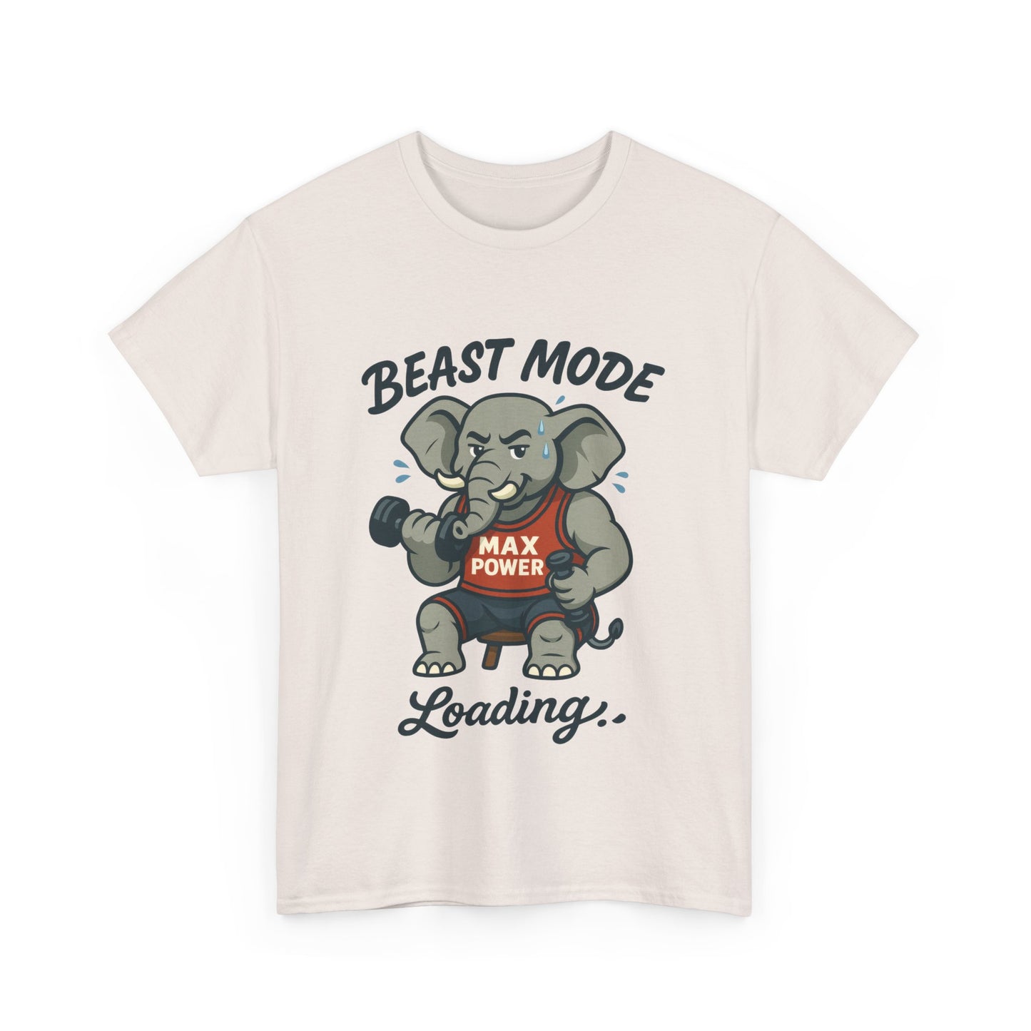 Beast Mode Elephant Gym Shirt, Funny Workout T-Shirt For Men, Max Power Fitness Tee, Beast Mode Loading Graphic, Gym Motivation Gift