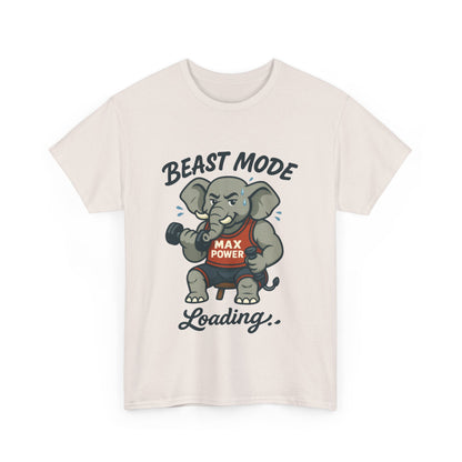 Beast Mode Elephant Gym Shirt, Funny Workout T-Shirt For Men, Max Power Fitness Tee, Beast Mode Loading Graphic, Gym Motivation Gift