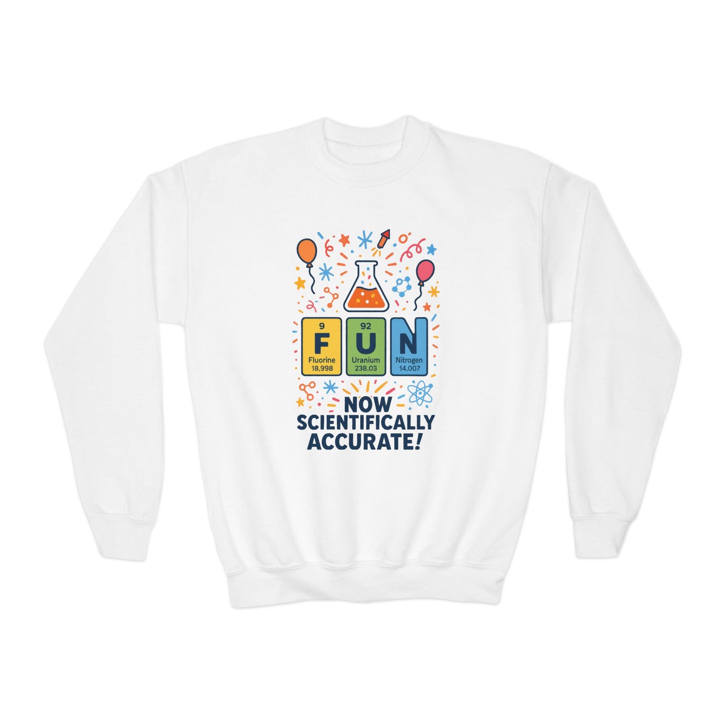 Youth Science Fun Sweatshirt, Perfect for STEM Lovers, Birthday Gift, Cozy Classroom Wear, Youth Crewneck