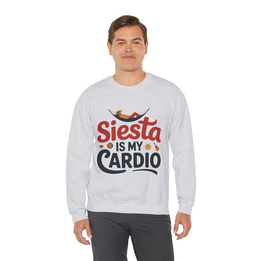 Men's Heavy Blend™ Crewneck Sweatshirt, Siesta Is My Cardio Funny Mens Sweatshirt Spain Gift