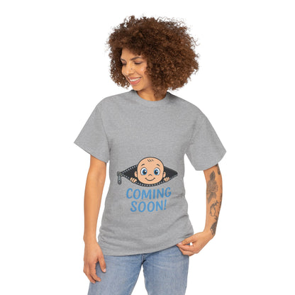 Coming Soon Maternity T-Shirt, Cute Baby Boy Pregnancy Announcement Shirt, Funny Expecting Mom Gift, Gender Reveal Tee, Baby Shower Top