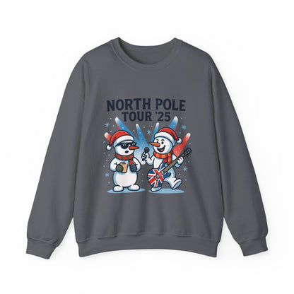 North Pole Tour 25 Men's Christmas Sweatshirt, Funny Rock Band Holiday Jumper
