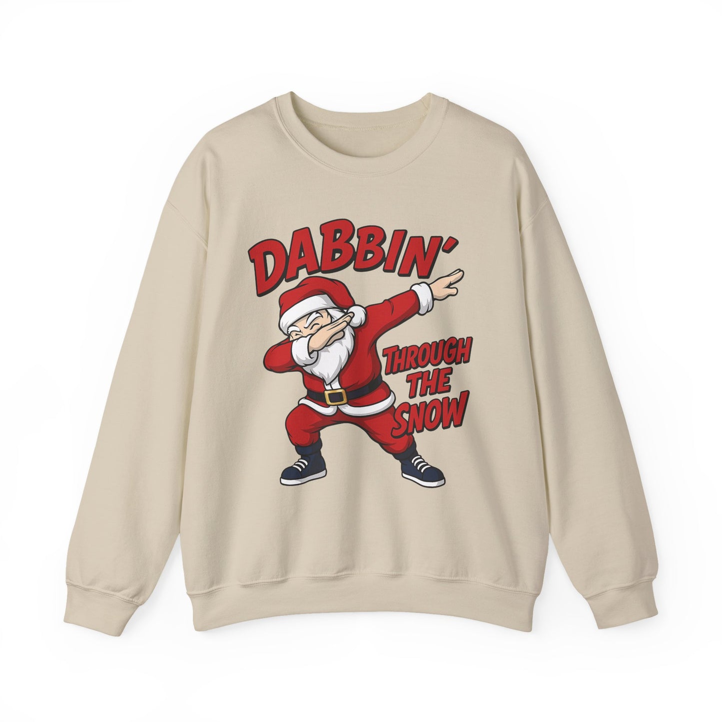 Dabbin Through The Snow Santa Men's Christmas Sweatshirt, Funny Holiday Jumper