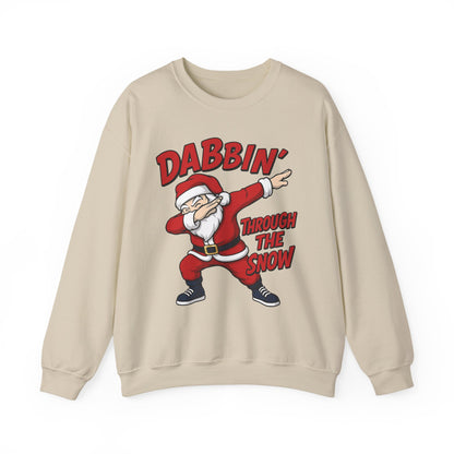 Dabbin Through The Snow Santa Men's Christmas Sweatshirt, Funny Holiday Jumper
