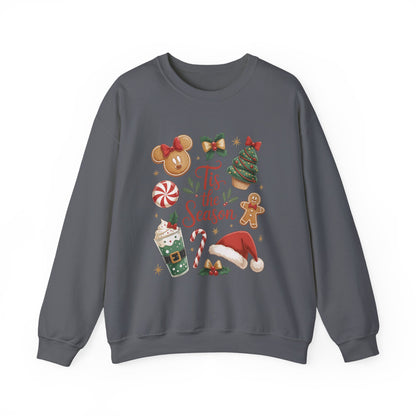 Women's Tis the Season Christmas Sweatshirt, Cozy Cookie - Cocoa Holiday Jumper, Women's Crewneck Sweatshirt