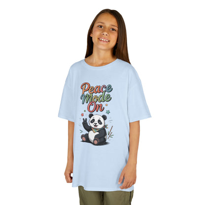 Peace Mode On Kids Tee, Cute Panda Shirt, Fun Gift for Children, Peace-Themed Apparel, Perfect for Birthdays, Casual Wear