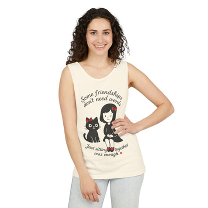 Friendship Tank Top, Cute Cat Lovers Gift, Womens Summer Apparel, Perfect for Casual Outings, Friendship Day, Cat Mom Tees