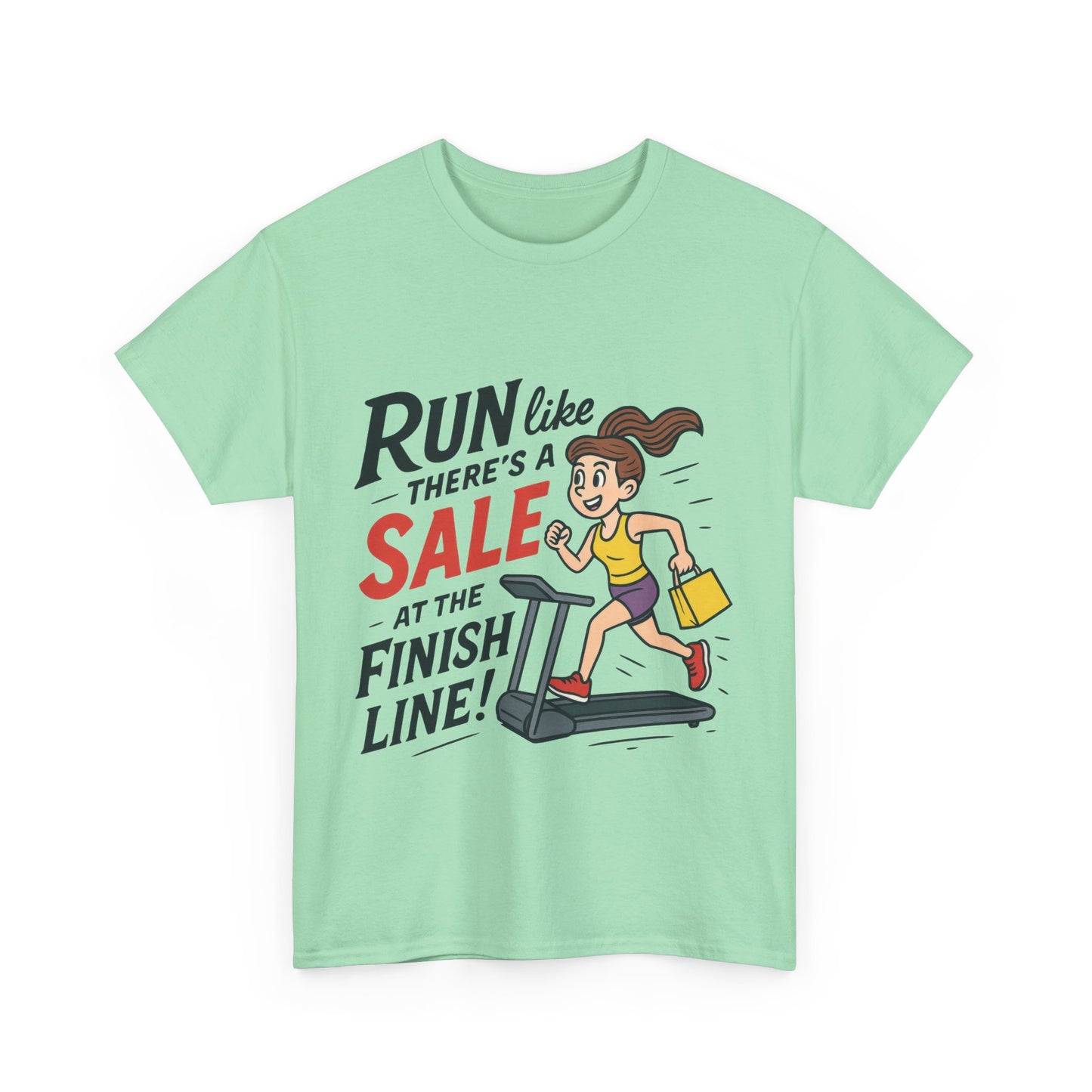 Motivational Fitness Tee, Workout Shirt, Funny Exercise Gym Top, Funny Shopping Tee, Treadmill Runner Shirt for Her,  run for sale tee