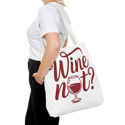 Wine Not? Tote Bag - Fun Wine Lover's Accessory for Parties, Gift for Wine Enthusiasts, Perfect for Grocery or Beach Outings, AOP Design