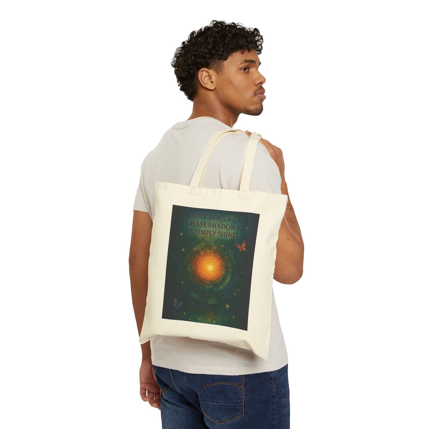 Inspirational Quote Tote Bag, Eco-Friendly Shopping Bag, Reusable Cloth Tote, Butterfly Art Tote, Gift for Nature Lovers, Vegan Tote