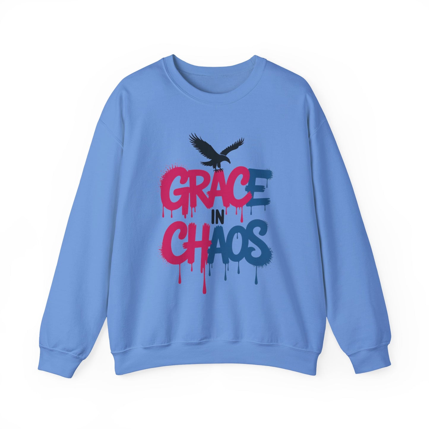 Women's Sweatshirt Grace in Chaos, Graffiti Dripping Street Art Pullover, Bold Urban Graphic