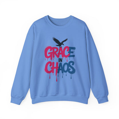 Women's Sweatshirt Grace in Chaos, Graffiti Dripping Street Art Pullover, Bold Urban Graphic