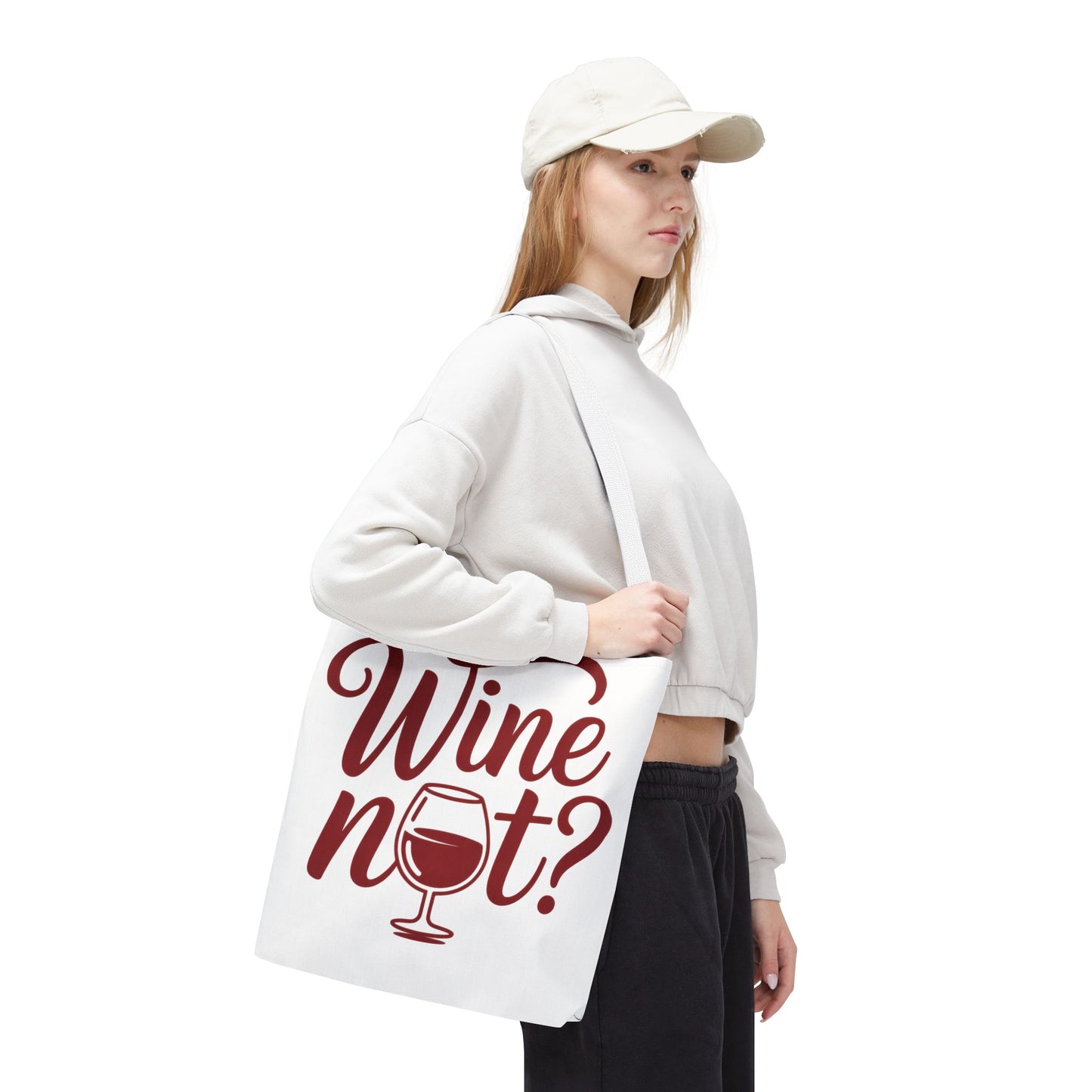 Wine Not? Tote Bag - Fun Wine Lover's Accessory for Parties, Gift for Wine Enthusiasts, Perfect for Grocery or Beach Outings, AOP Design