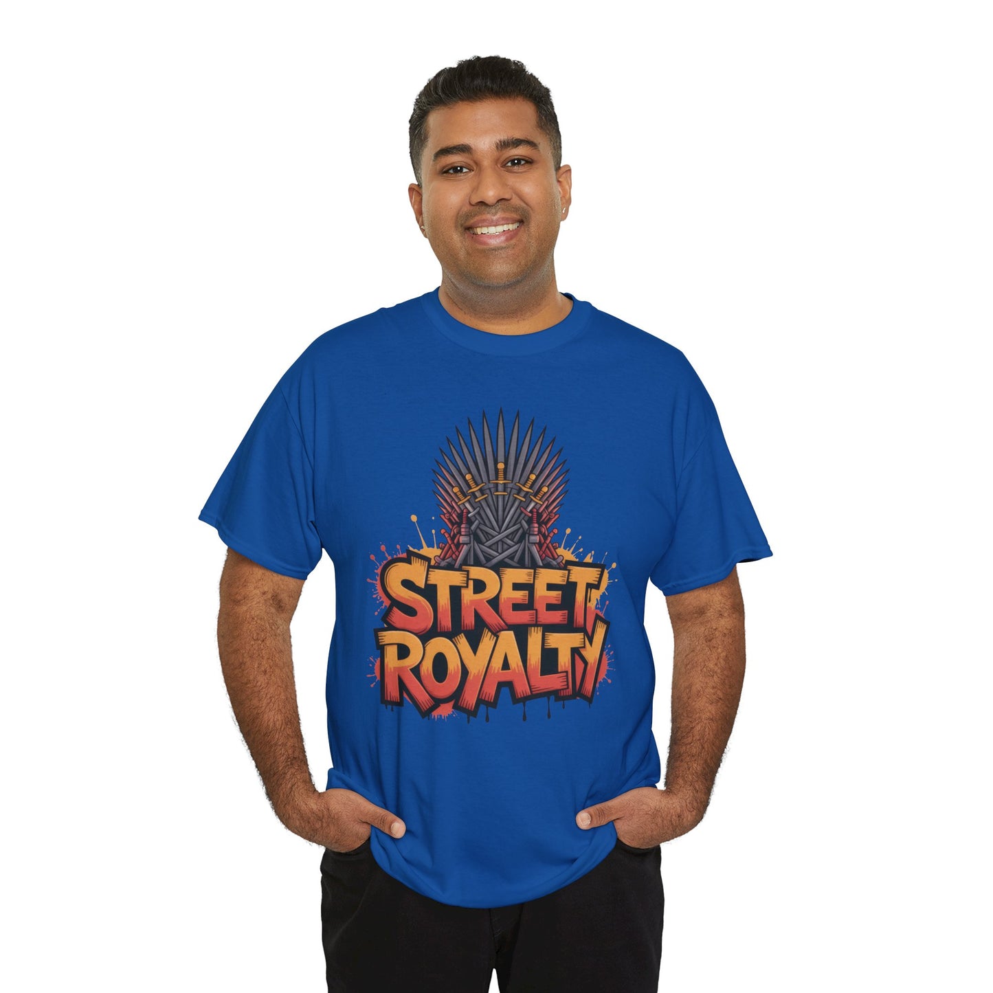 Street Royalty Men's T-Shirt, Graffiti Crown Graphic Tee, Urban Streetwear Top for Skaters and Hip Hop Style