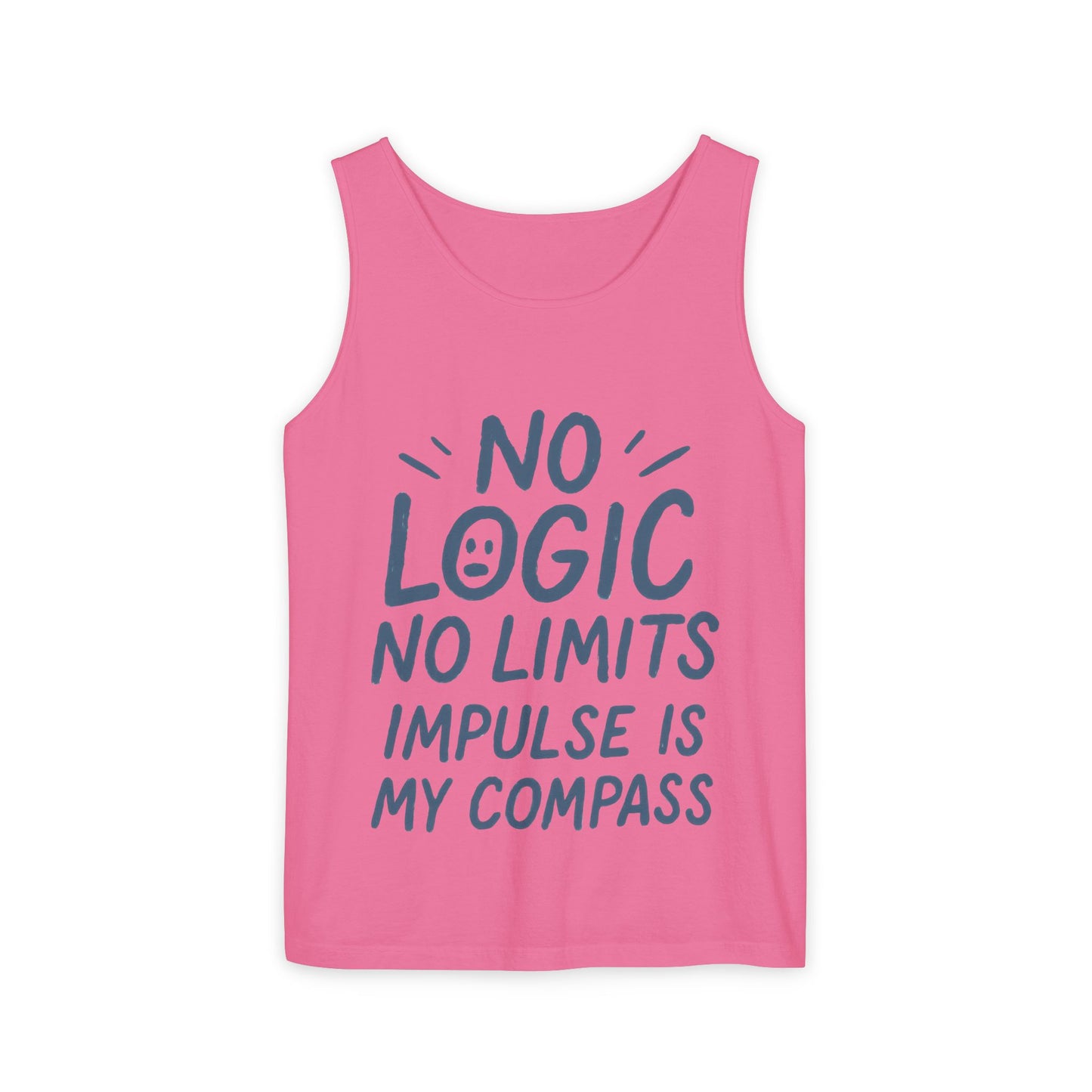 Funny No Logic Womens Tank Top, No Limits Impulse Quote, Carefree Graphic Tee, Gym Apparel for Women, Fitness Gift, Casual Summer Top