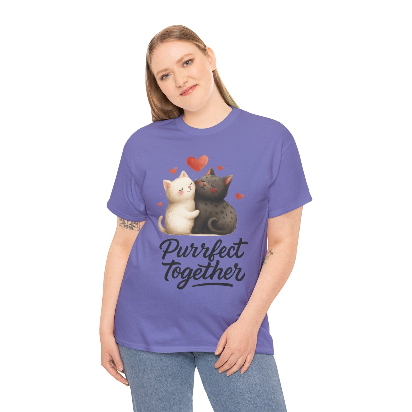 Purrfect Together Cat Womens Tee, Cute Cat Lovers Gift, Funny Animal T-Shirt, Womens Cotton Graphic Tee, Perfect for Valentine's Day, Pet [...]