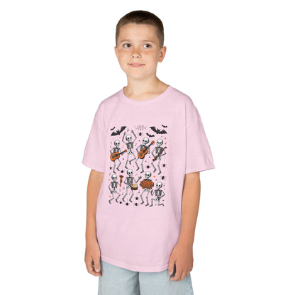 Cute Dancing Skeleton Halloween T-Shirt for Girls Boys, Funny Spooky Band Tee, Kids Halloween Party Top, Cute Fall Outfit Gift