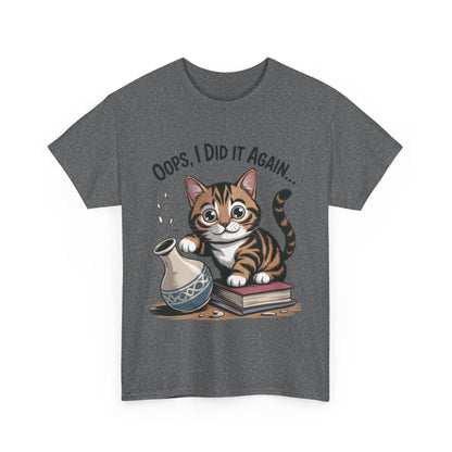Playful Cat Women's Tee, Funny Oops I Did It Again Design, Cat Lover Gift, Casual Wear, Birthday Gift, Pet Lover Tee, Women's Gift