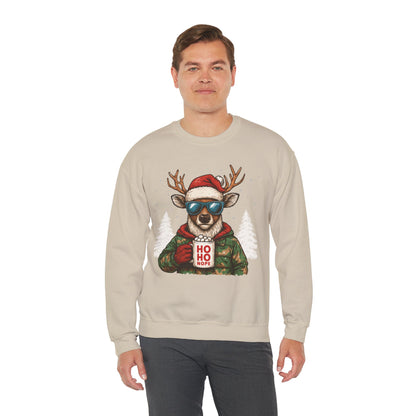 Men's HO HO NOPE Funny Christmas T-Shirt, Cool Reindeer Holiday Tee