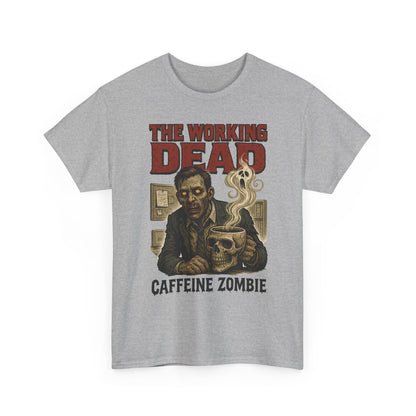 The Working Dead Men's Funny Zombie Work T-Shirt, Office Humor Tee, Halloween Office Tee, Coffee Zombie Shirt