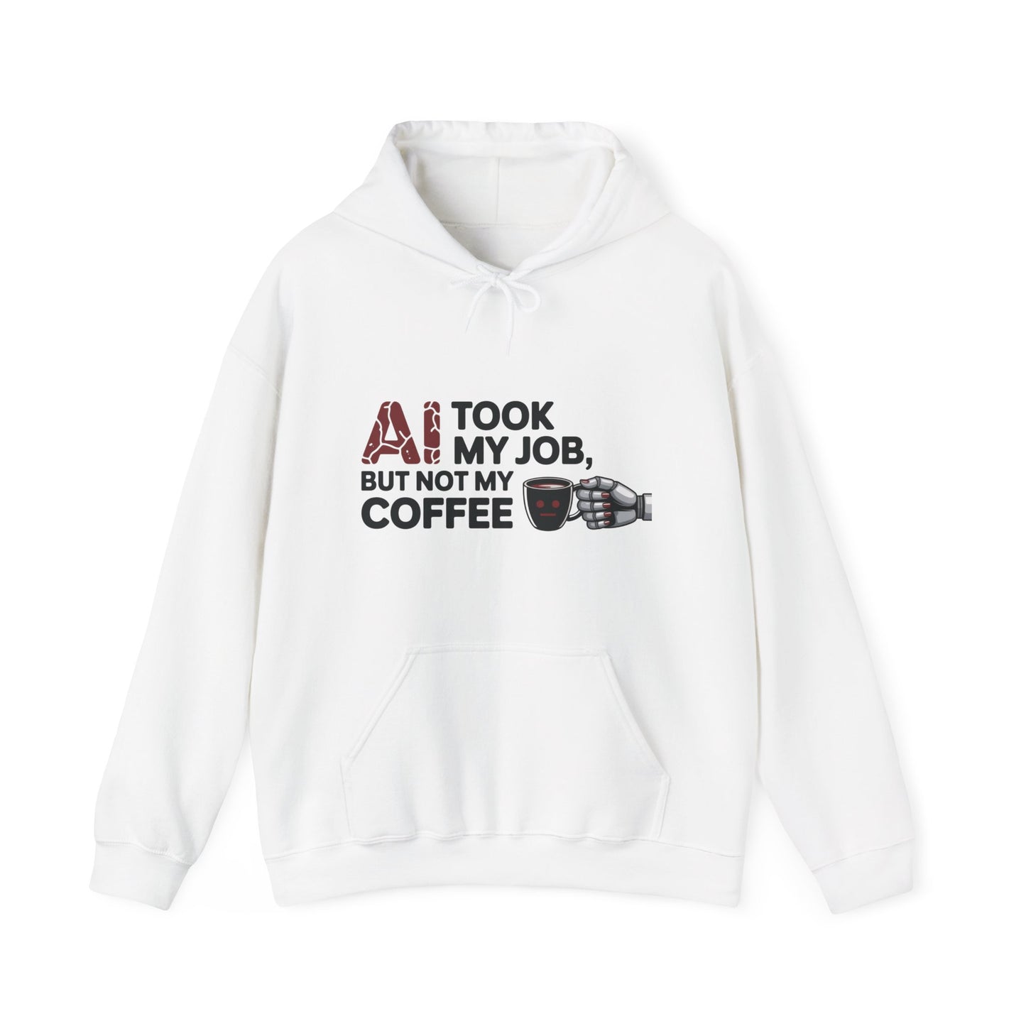 Women's AI Coffee Hoodie, Funny Robot Humor Pullover, Geek Job Joke Sweatshirt Gift, Sarcastic Work Shirt, Office Humor
