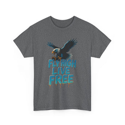 Fly High Live Free Eagle Graphic Mens T-Shirt, Eagle Tee, Fly Free Tee, Wild Flight
