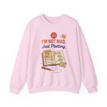 Funny Women's Revenge Sweatshirt, I'm Not Mad Just Plotting, Passive Aggressive Sarcastic Crewneck for Her, Funny Plotting Sweatshirt