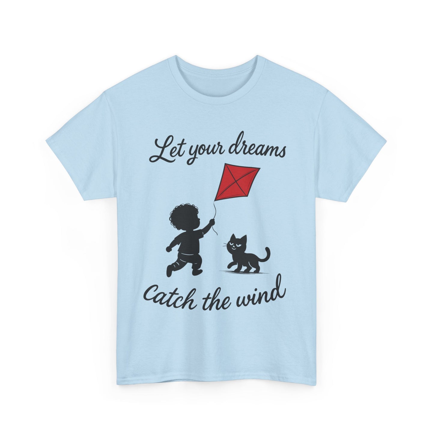 Cute Kid and Cat Design T-Shirt, Playful Gift for Cat Lovers, Summer Style, Cat Lover T-Shirt, Gift for Cat Owners, Women's Cotton T-Shirt