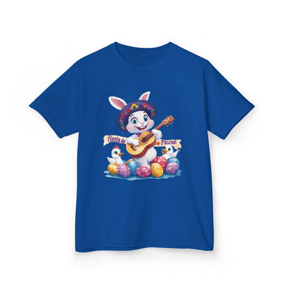 Mexican Easter Bunny Kids T-Shirt - Fiesta de Pascua Shirt with Guitar, Fun Spring Festival Tee, Colorful Holiday Gift for Children