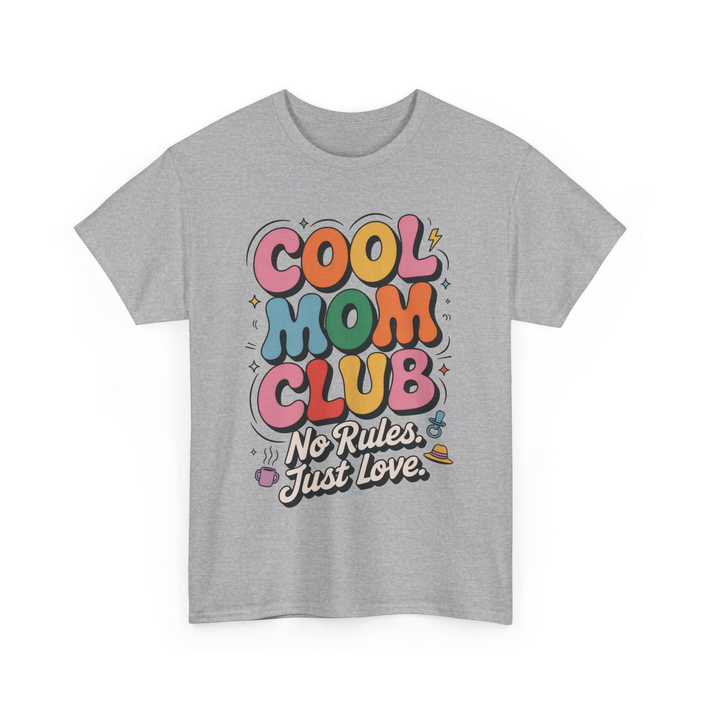 Cool Mom Club Tee, Fun Cotton T-Shirt for Moms, Mothers Day Gift, Parenting Humor Apparel, Fun Mom Shirt, No Rules Just Love Retro Style