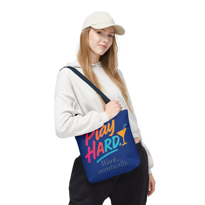 Play Hard Tote Bag - Fun, Stylish, Tote for Work & Play, Summer, Gift, Beach Bag, Everyday Carry, Beach Weekender Bag, large canvas bag