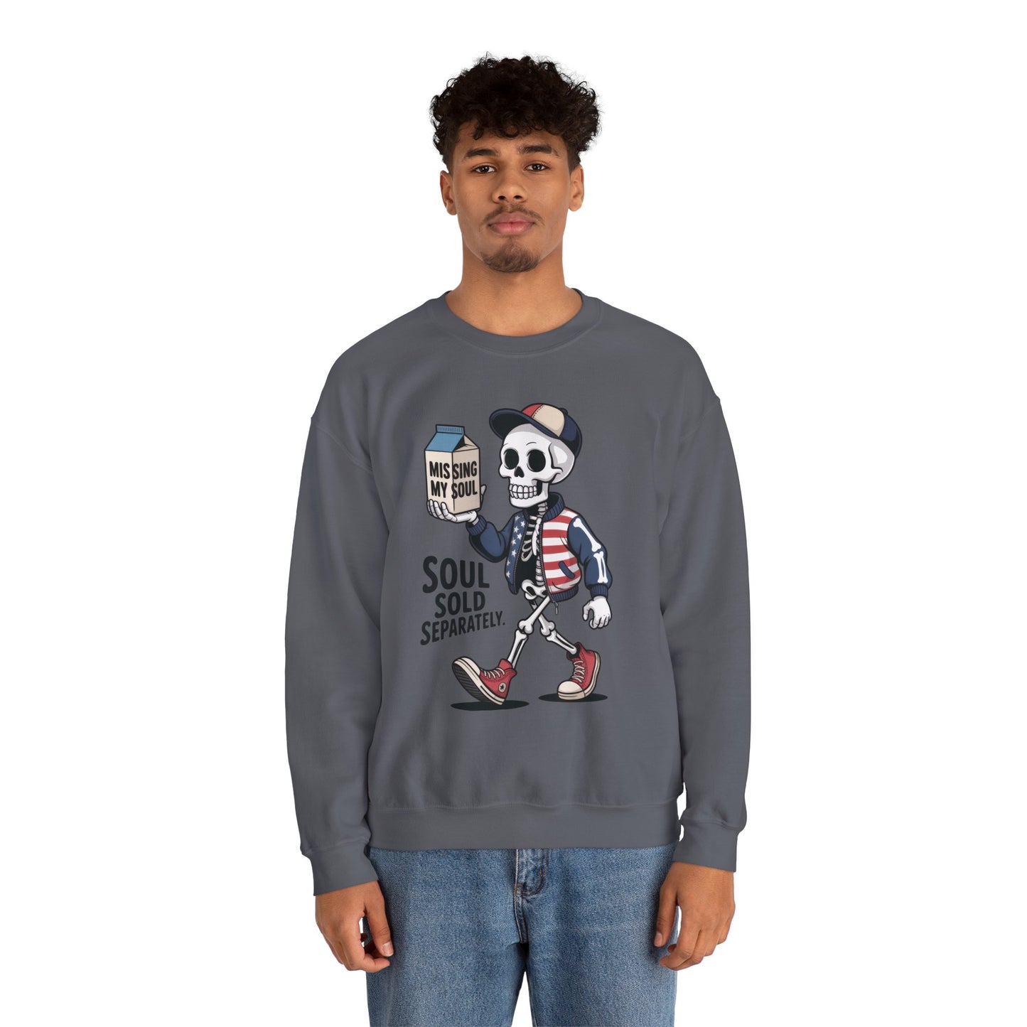 Skeleton Graphic Sweatshirt, Soul Sold Separately Pullover, Funny Gothic Streetwear, Missing My Soul Skull Hoodie Alternative